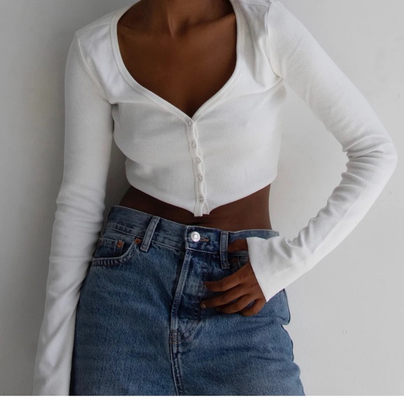 Re Ona Ribbed Button Up Cardigan - Picture 5 of 5